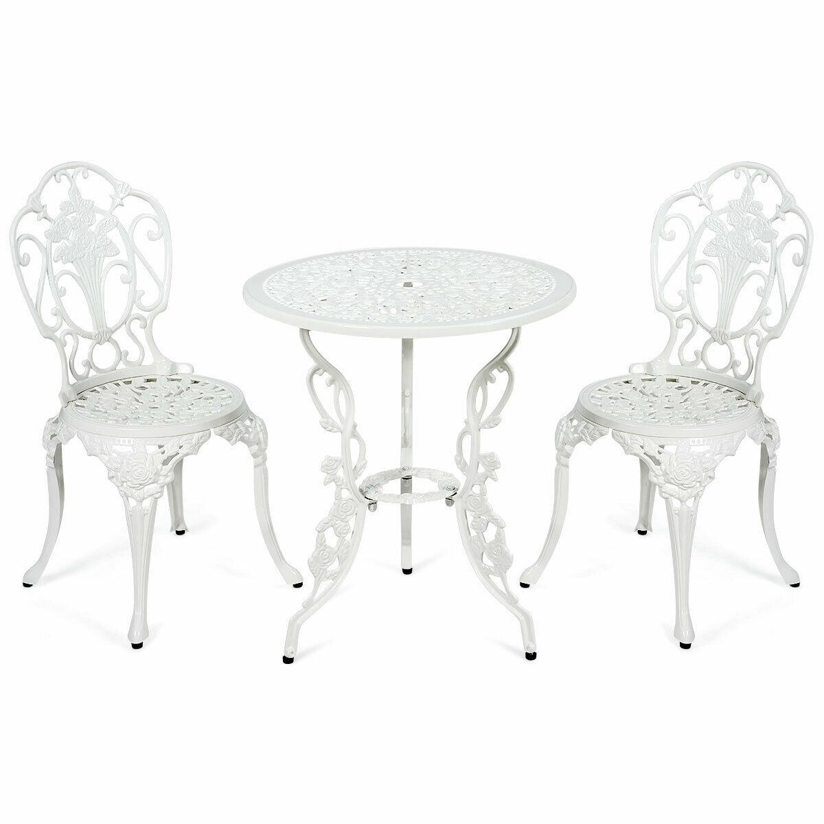 3 PCS Patio Table Chairs Bistro Set