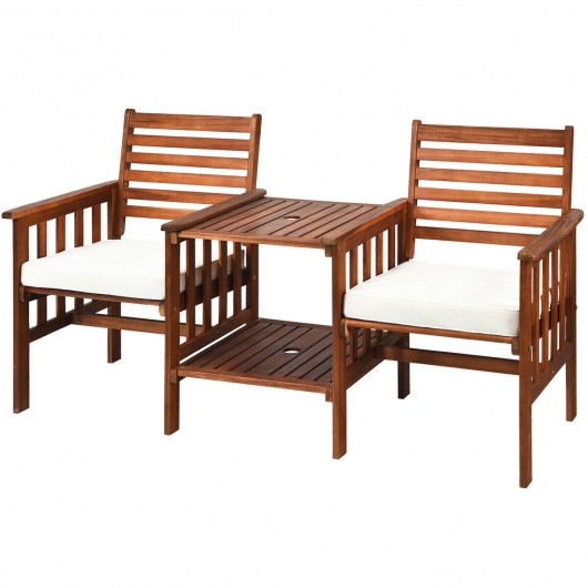 3 pcs Outdoor Patio Table Chairs Set