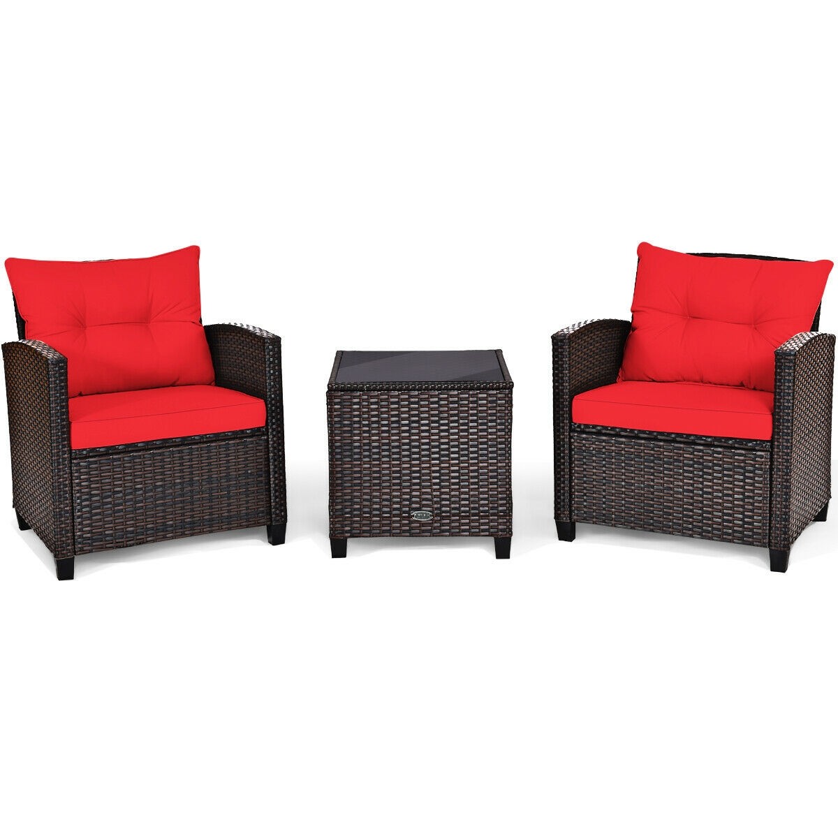 3PCS Patio Rattan Sofa Set