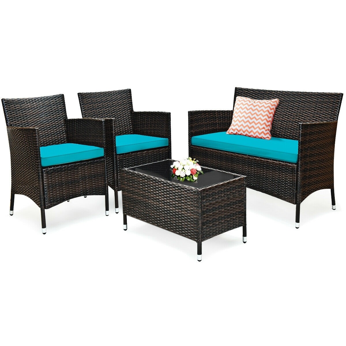 4pcs rattan sofa