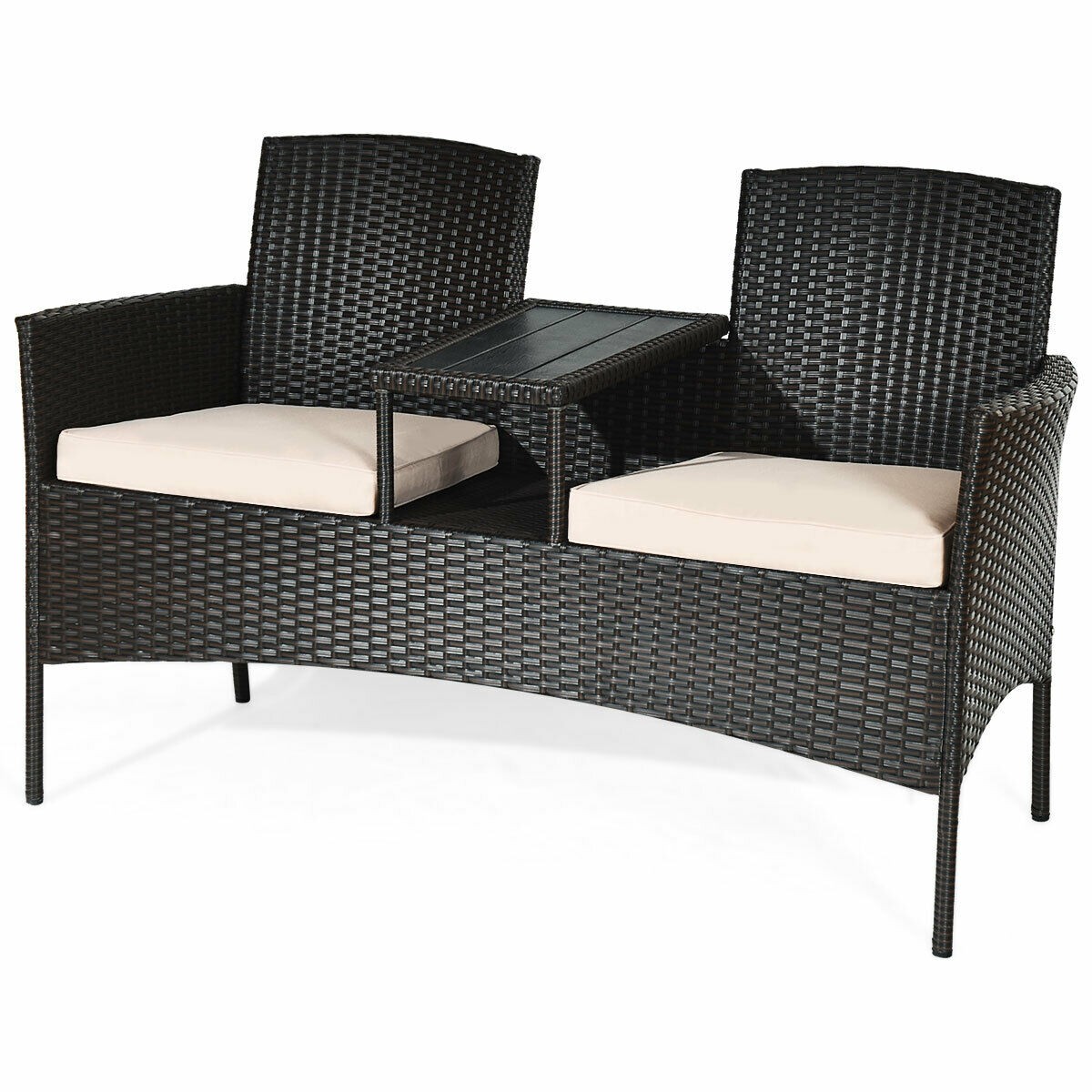 Patio Rattan Conversation Sofa Set