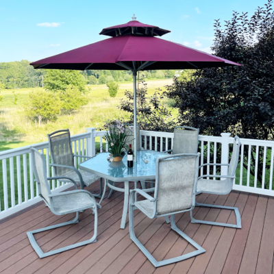 9ft patio umbrella at deck